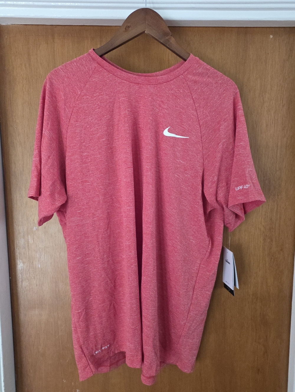 Men's Hydroguard Dri-FIT Stretch UPF 40+ Heather Rash Guard XL Red